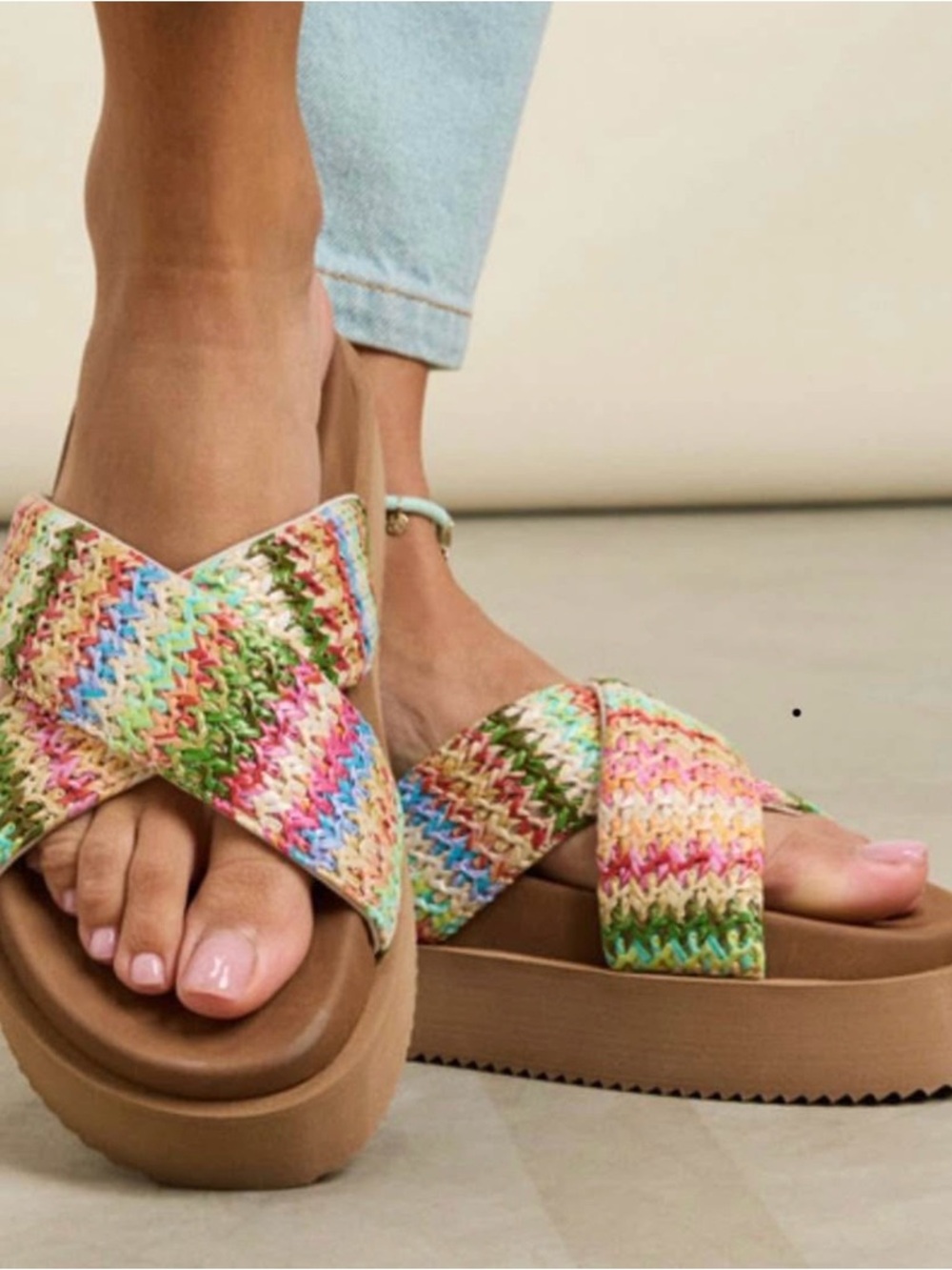 New Roxy womens Syenna Hi Flat Sandal Woven Multicolor Women’s Size 9